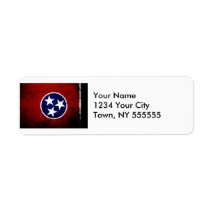 Étiquette Drapeau grunge noir d'état du Tennessee