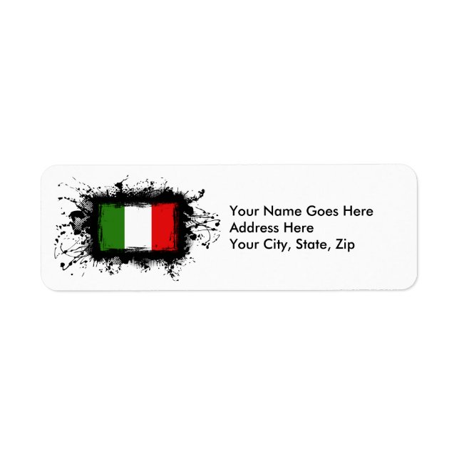 Étiquette Drapeau Italie (Devant)