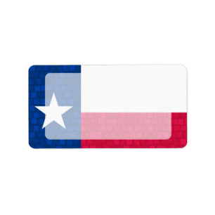 Étiquette Drapeau moderne de Texan de motif