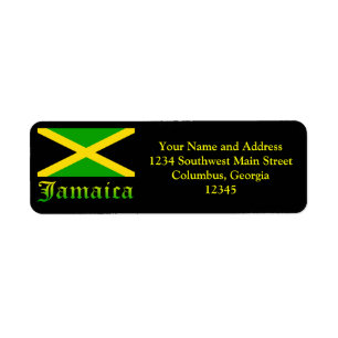 Étiquette Drapeau, noir, vert et jaune de la Jamaïque