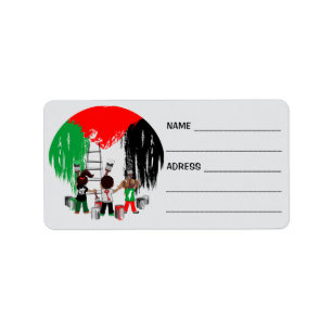 Étiquette Drapeau palestinien peint par des enfants de Gaza