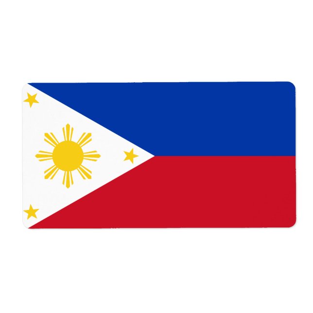 Étiquette Drapeau philippin des Philippines (Devant)
