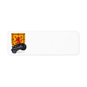 Étiquette Drapeau rampant du lion de chien écossais