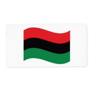 Étiquette Drapeau rouge, noir et vert
