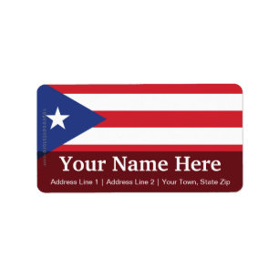 Étiquette Drapeau simple de Porto Rico