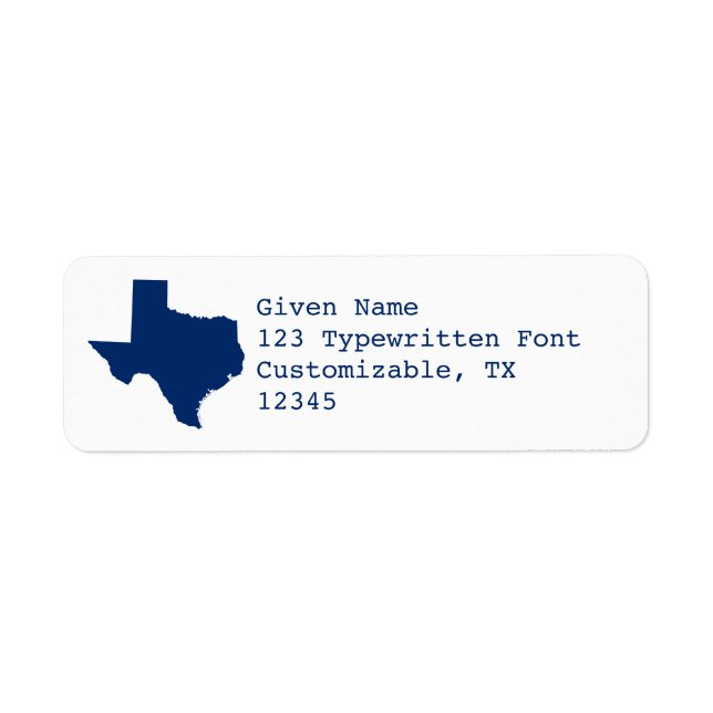 Étiquette Drapeau Texas blanc et bleu (Devant)