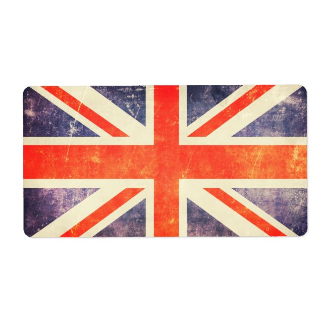 Étiquette Drapeau Union Jack vintage (Devant)