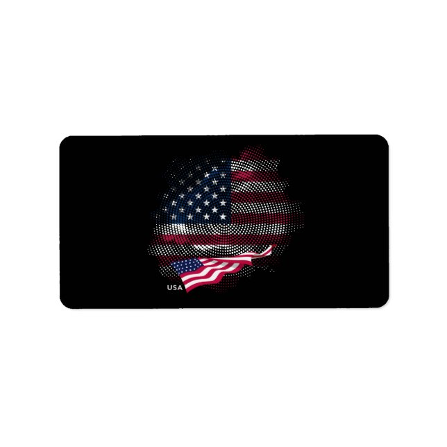 Étiquette Drapeau USA (Devant)