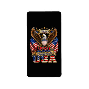 Étiquette Drapeau USA 250e anniversaire 250 ans d'Amérique