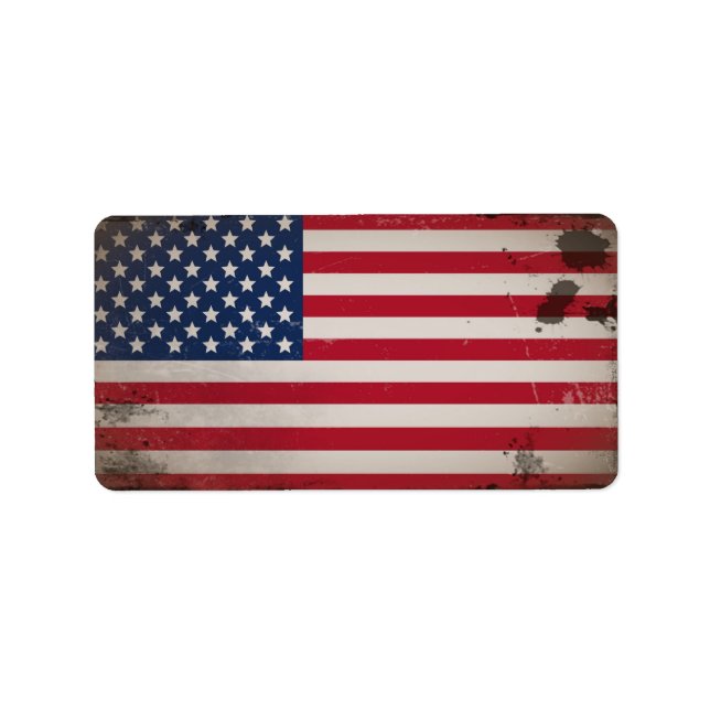 Étiquette Drapeau vintage des États-Unis (Devant)