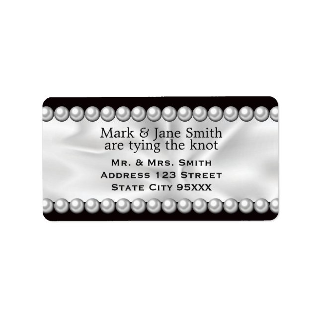 Étiquette Draperie classique avec perles (Devant)