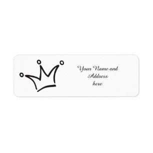 Étiquette Drôle Couronne noir + votre dorsaire. & texte