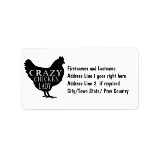 Étiquette Drôle fou poule Lady Poultry Amover