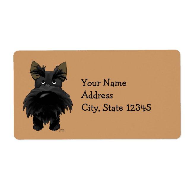 Étiquette Drôle Gros Nez Scottie (Devant)