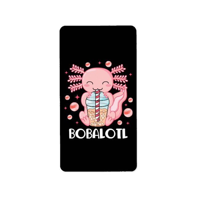 Étiquette Drôle Thé à bulle Axolotl (Devant)