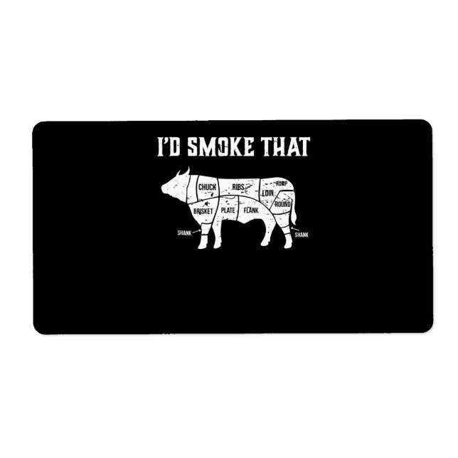 Étiquette Drôle Vache Barbecue Pit Master Cadeau (Devant)