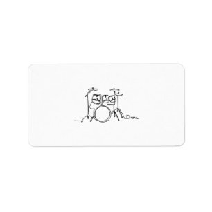 Étiquette Drummer Music Design Drums One-Line