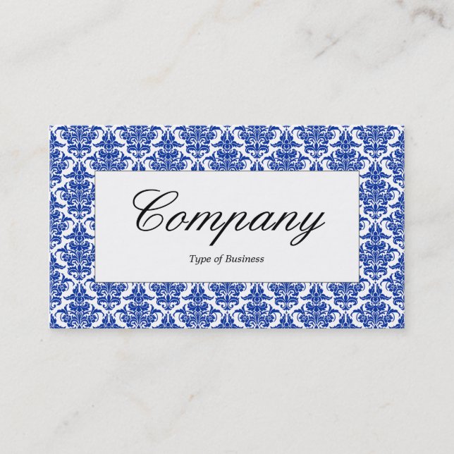 Étiquette du centre - Navy Damask (Devant)