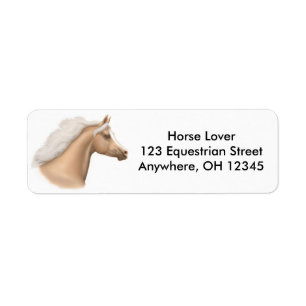 Étiquette du cheval palomino arabe