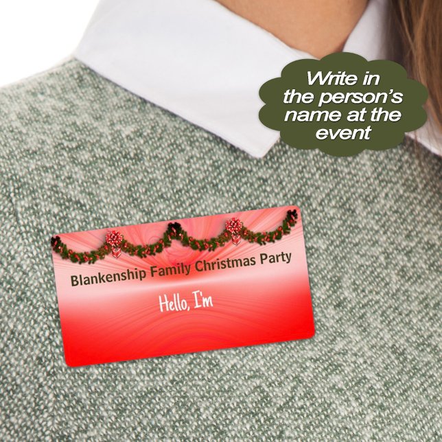 Étiquette du Étiquette de papier de la Garland et  (Make guests comfortable with a sticker name tag so they can remember people at your Christmas party.)