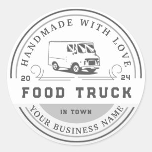 Étiquette du logo du camion alimentaire