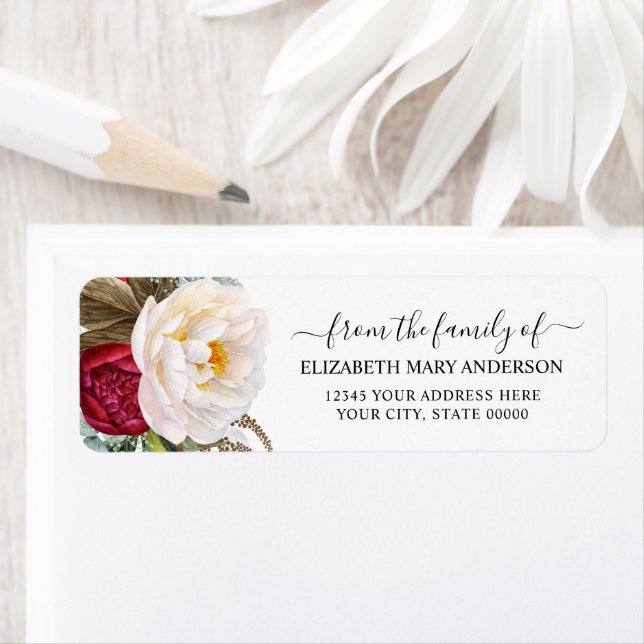 Étiquette Du mémorial funéraire de la famille Rouge Blanc Fl (En situation)