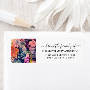 Étiquette Du mémorial funéraire familial Moody Floral