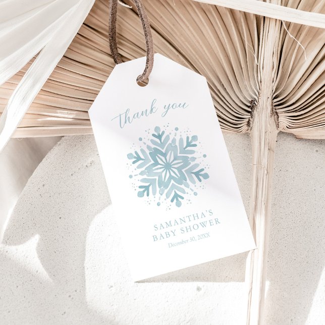 Étiquette du Merci de Baby shower d'hiver Snowflak (Créateur téléchargé)