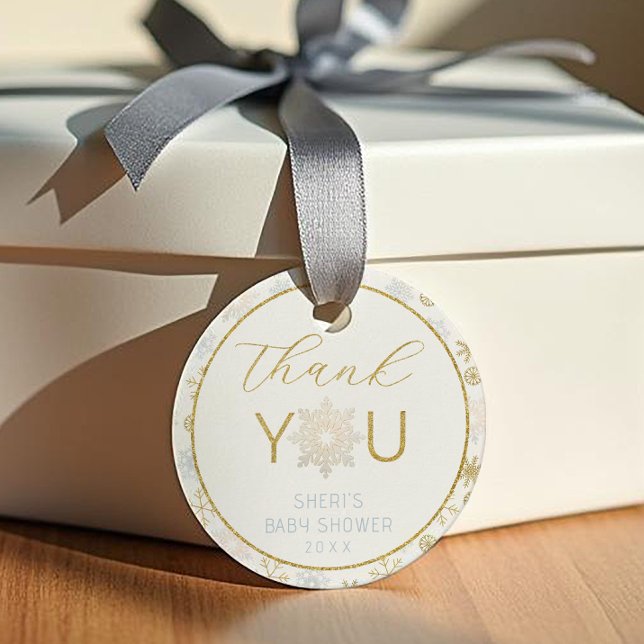 Étiquette du Merci de flocon de neige Winter Wonde (Winter Wonderland Gift Tag)