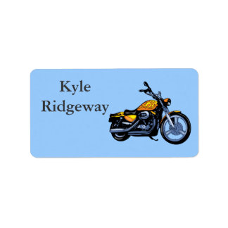 Étiquette du nom de la moto jaune