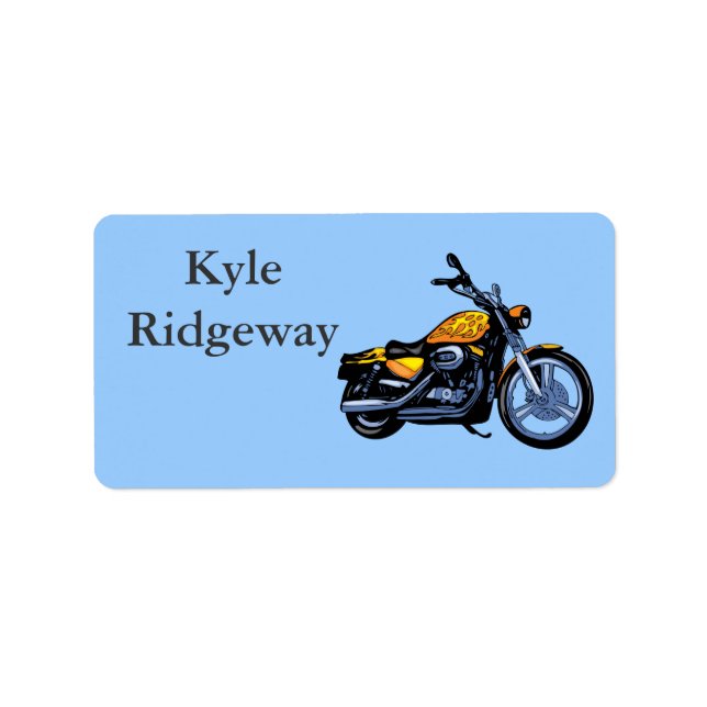 Étiquette du nom de la moto jaune (Devant)