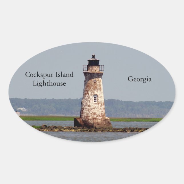 Étiquette du phare de Cockspur Island (Devant)