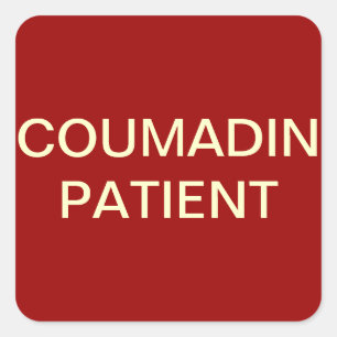 Étiquette du tableau des patients Coumadin