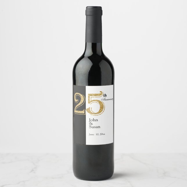 étiquette du vin du 25e anniversaire (Devant)