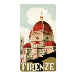 Étiquette Duomo à Florence Florence Italie Art Vintage voyag