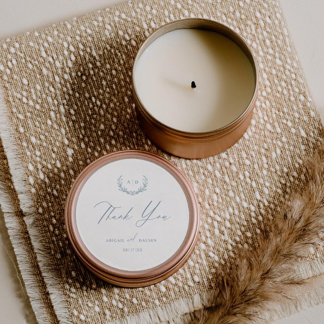 Étiquette Dusty Blue Favker Mariage Merci (Créateur téléchargé)