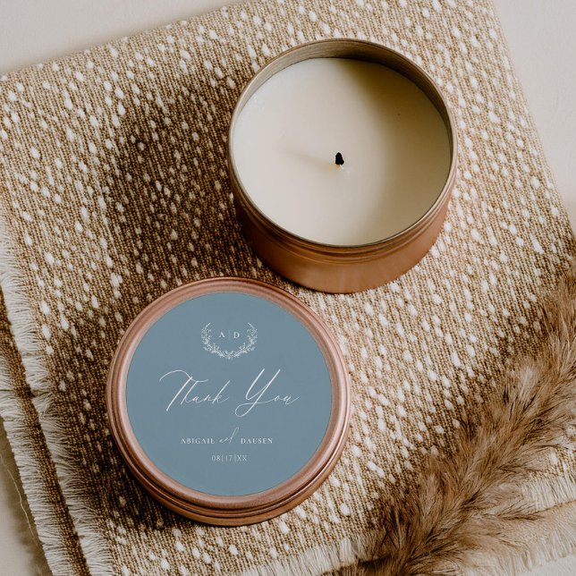 Étiquette Dusty Blue Favker Mariage Merci (Créateur téléchargé)