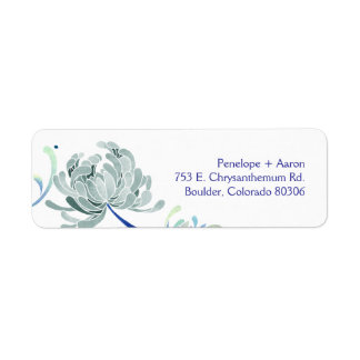 Étiquette Dusty Blue Floral Mariage Adresse de retour