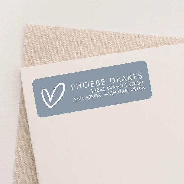 Étiquette Dusty Blue Minimalist Fête des mariées Adresse de  (Créateur téléchargé)