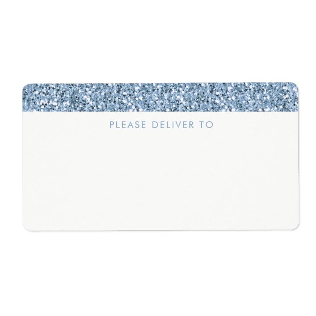 Étiquette Dusty Blue Periwinkl Glitter Stripe Address Labels (Devant)