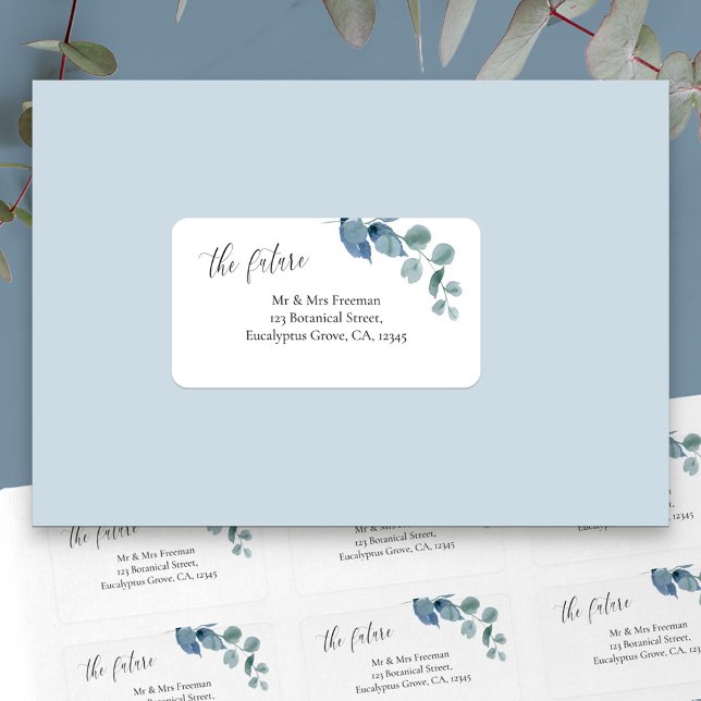 Étiquette Dusty Eucalyptus futur M et Mme Adresse (Eucalyptus address labels for the future Mr and Mrs)