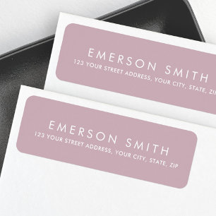 Étiquette Dusty mauve violet minima élégante adresse de reto