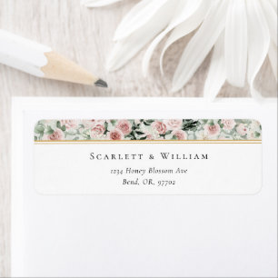 Étiquette Dusty Rose Gold Sage Green Mariage Adresse de reto