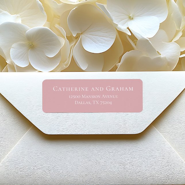 Étiquette Dusty Rose Pink Typography Mariage Adresse de reto (Créateur téléchargé)