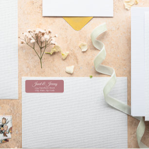 Étiquette Dusty Rose Styliszed Names Mariage Adresse de reto