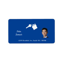 Eal Estate Agent Blue Return Address Label