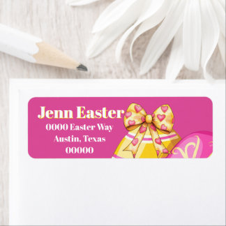 Étiquette Easter Eggs in Pink and Yellow