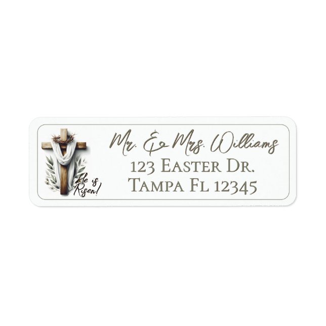 Étiquette Easter Morning Cross Return Address Label (Devant)