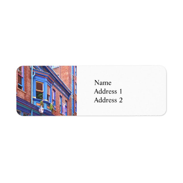 Étiquette Easton PA - Rue avec baie vitrée (Devant)