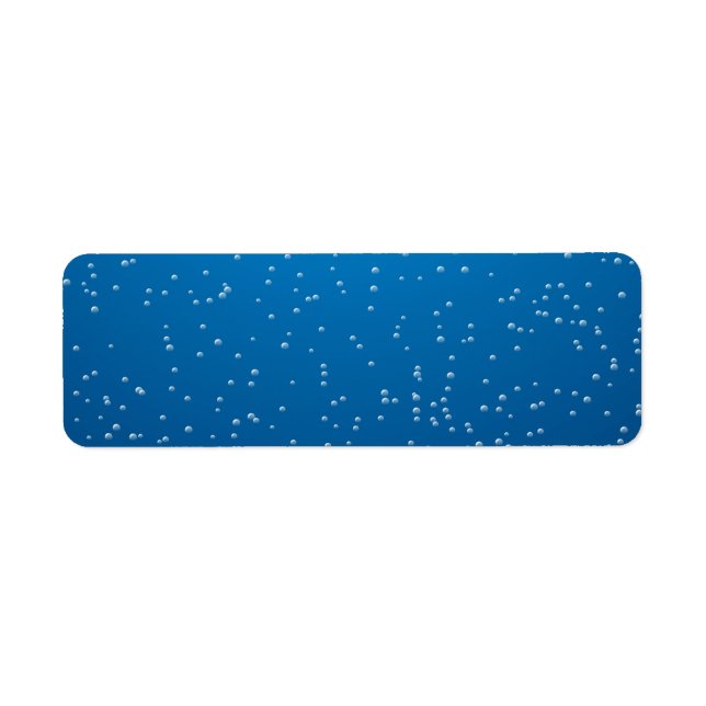 Étiquette Eau Bleue Profonde Et Petites Bulles (Devant)